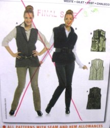 7854 FUR/QUILTED/WOOL HIP VESTS LENGTHS PATTERN 8-20